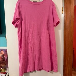 Pink Short Sleeve T-Shirt Dress